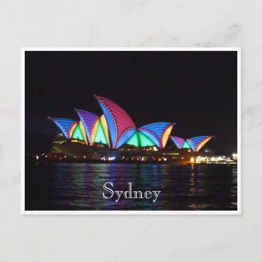 operahuis Sydney lichten Briefkaart (Voorkant)
