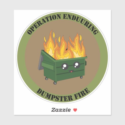 Operatie Enduring Dumpster Fire Militaire stijl Sticker (Vel)