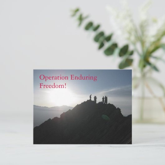 Operatie Enduring Freedom! Briefkaart (Staand voorkant)