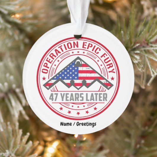 Operatie Epic Fury 47 Jaar Later B-2 Stealth  Ornament (Boom)