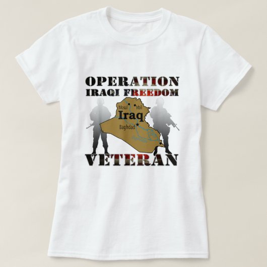 Operatie Iraakse Vrijheid OIF Veteran vecht VS vla T-shirt (Design voorkant)