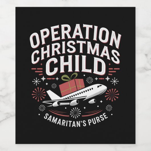 Operatie Kerst Kind Grappig Familie Matching Wijn Etiket (Enkel label)