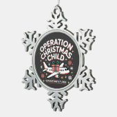 Operatie Kerstkind Samaritan Purse Tin Sneeuwvlok Ornament (Rechts)