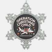 Operatie Kerstkind Samaritan Purse Tin Sneeuwvlok Ornament (Voorkant)