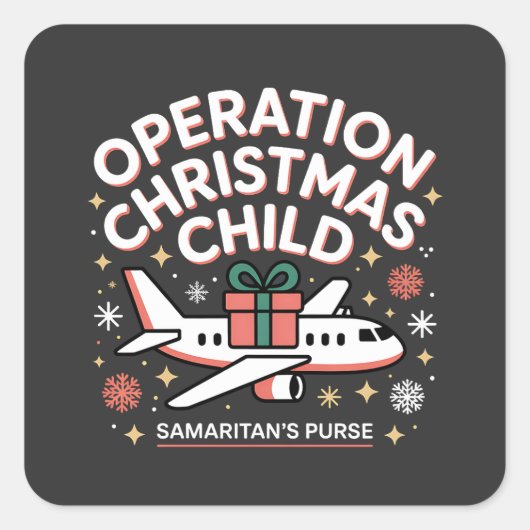 Operatie Kerstkind Samaritan Purse Vierkante Sticker (Voorkant)