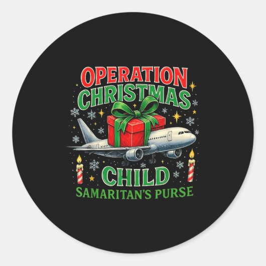 Operatie Kerstkind Samaritan's Purse Ontwerp Ronde Sticker (Voorkant)