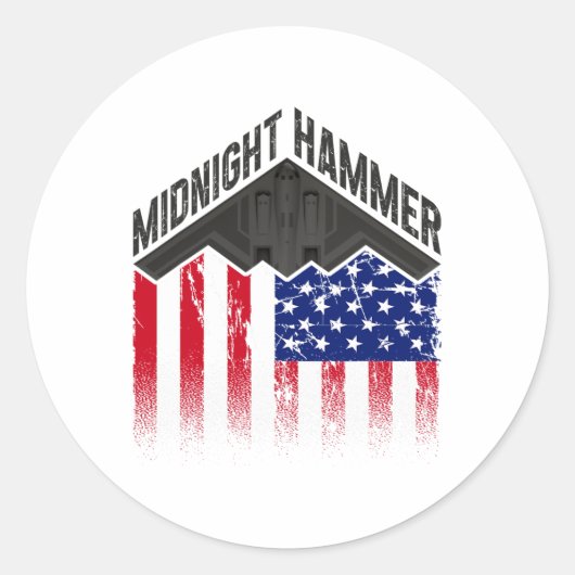 Operatie Midnight Hammer - Vlag van de VS Midnight Ronde Sticker (Voorkant)