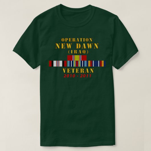 Operatie Nieuwe Dawn Service Lint Bar W GWT Irak 2 T-shirt (Design voorkant)