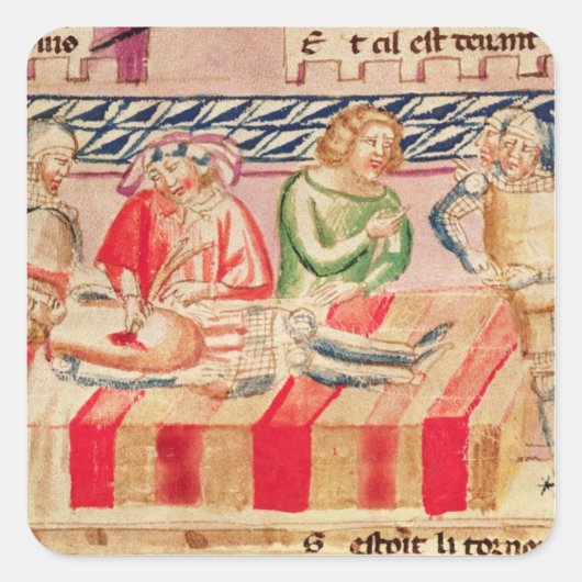 Operatie op een gewonde soldaat vierkante sticker (Voorkant)