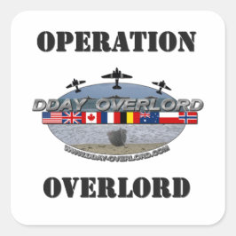 Operatie Overlord 1944 Vierkante Sticker
