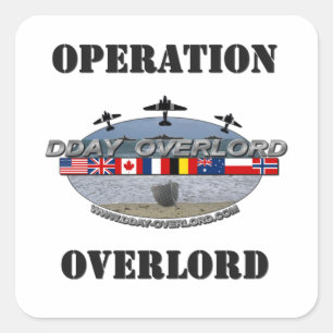 Operatie Overlord 1944 Vierkante Sticker