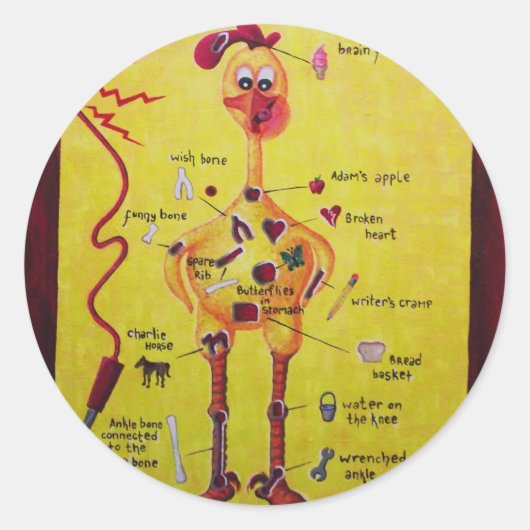 Operatie Rubber Kip Ronde Sticker (Voorkant)