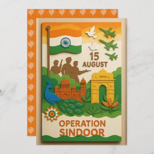 Operatie Sindoor Independence Day Kaart (Voorkant / Achterkant)