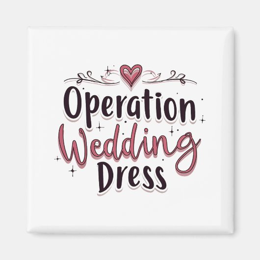 Operatie Trouwjurk Funny Bride Bachelorette P Magneet (Voorkant)