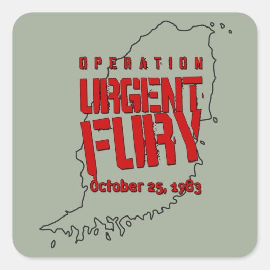 Operatie Urgent Fury Vierkante Sticker (Voorkant)