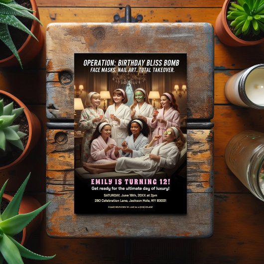 Operatie Verjaardags Bliss Spa Feestje Briefkaart