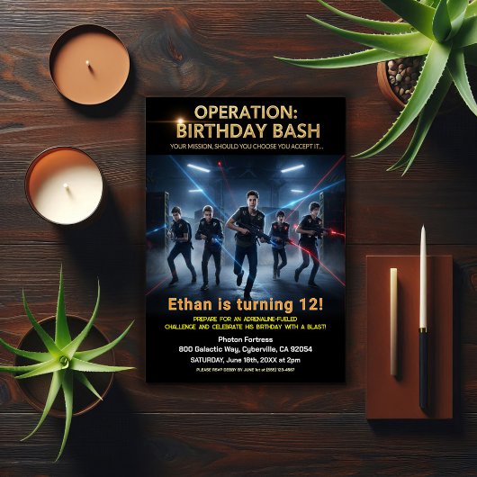 Operatie Verjaardagsfeest Laser Tag Kaart