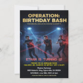 Operatie Verjaardagsfeest Laser Tag Kaart (Voorkant)