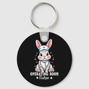 Operatiekamer verpleegster Bunny met stethoscoop P Sleutelhanger