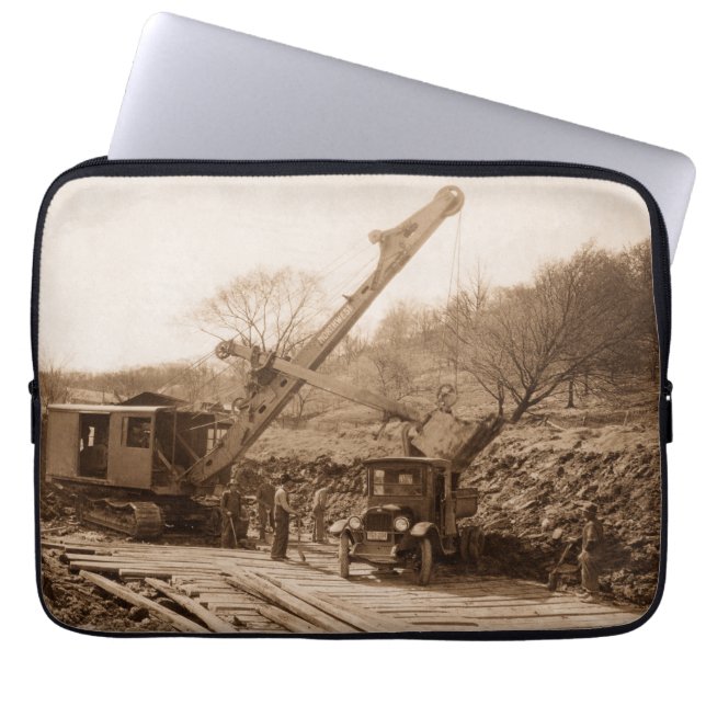 Operating Engineer Northwest Shovel Antiek foto Laptop Sleeve (Voorkant)