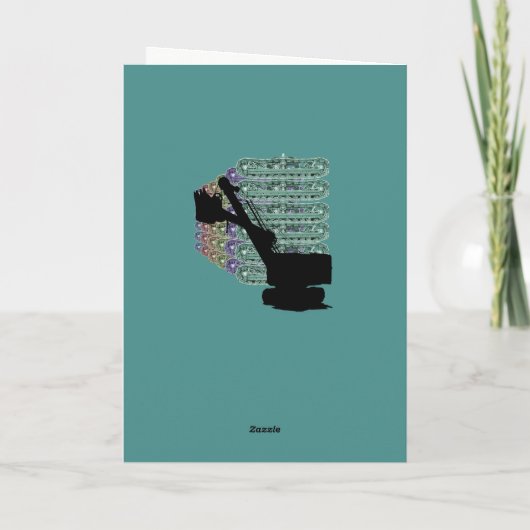 Operating Engineer Shovel Tracks Verjaardag Kaart (Achterkant)