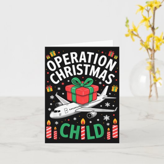 Operation Christmas Child Family Matching Xmas Fun Kaart (Gele Bloem)