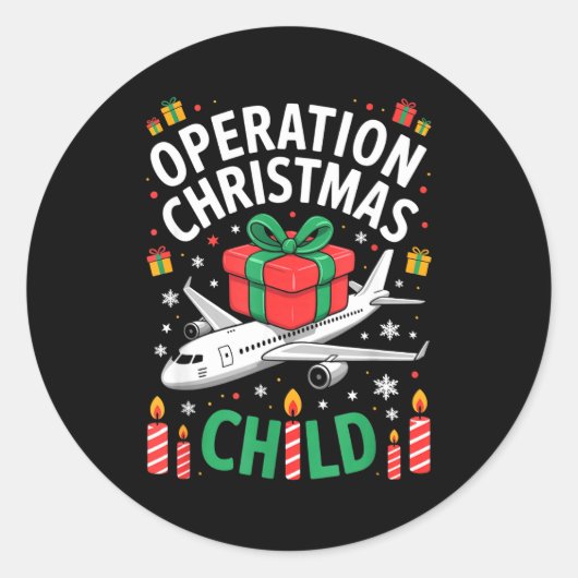 Operation Christmas Child Family Matching Xmas Fun Ronde Sticker (Voorkant)