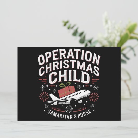 Operation Christmas Child Grappige Familie Matchin Feestdagenkaart (Staand voorkant)