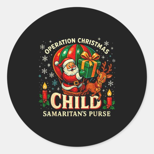 Operation Christmas Child Samaritan’s Purse Balloo Ronde Sticker (Voorkant)