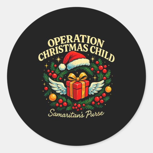 Operation Christmas Child Samaritan’s Purse Xmas D Ronde Sticker (Voorkant)