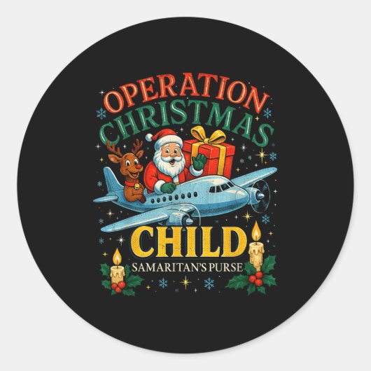 Operation Christmas Child Samaritan’s Purse Xmas D Ronde Sticker (Voorkant)