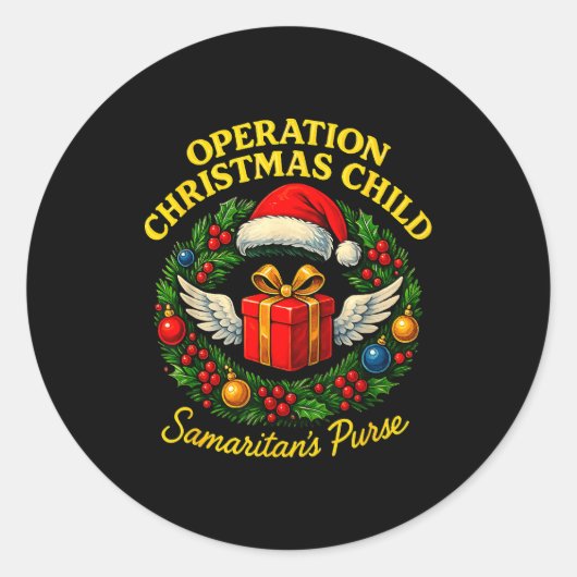 Operation Christmas Child Samaritan’s Purse Xmas D Ronde Sticker (Voorkant)