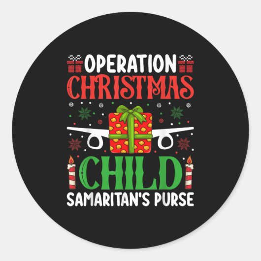 Operation Christmas Child Samaritan's Purse Chirst Ronde Sticker (Voorkant)