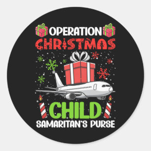 Operation Christmas Child Smaritan's Purse Funny F Ronde Sticker