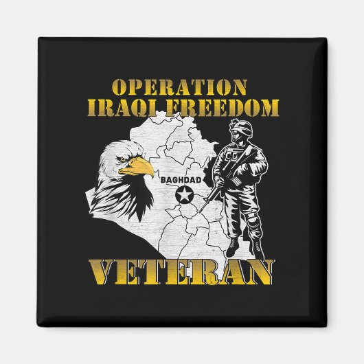 Operation Iraqi Freedom OIF Combat Veteran Magneet (Voorkant)