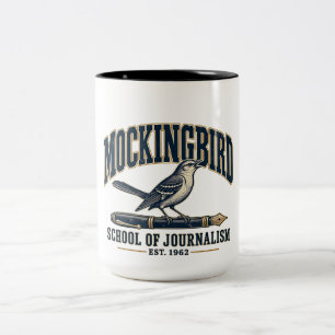 Operation Mockingbird School of Journalism Vintage Tweekleurige Koffiemok
