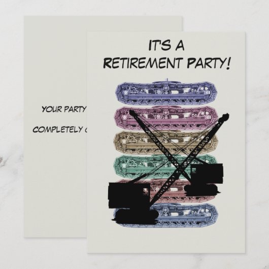 Operationele machinist Retirement Party kraan oper Kaart (Voorkant / Achterkant)