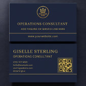 Operations Consultant Blue Gold Logo QR Code Visitekaartje