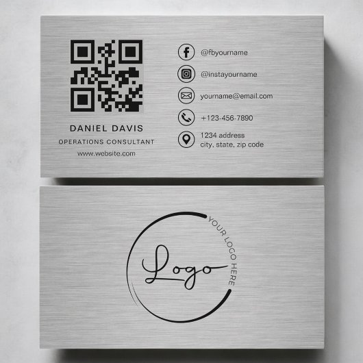 Operations Consultant Metaal QR Code Visitekaartje
