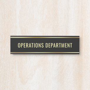 Operations Department Sjabloon tekst Deurbordje