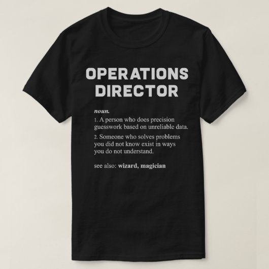 Operations Director Funny Dictionary Definition T-shirt (Design voorkant)