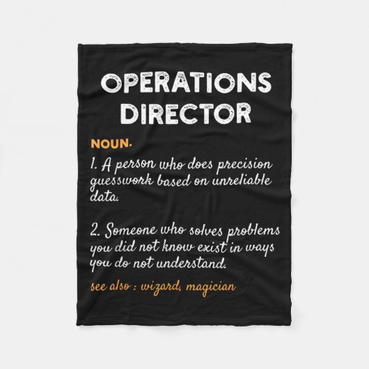 Operations Director Profession Funny Dictionary De Fleece Deken (Voorkant)