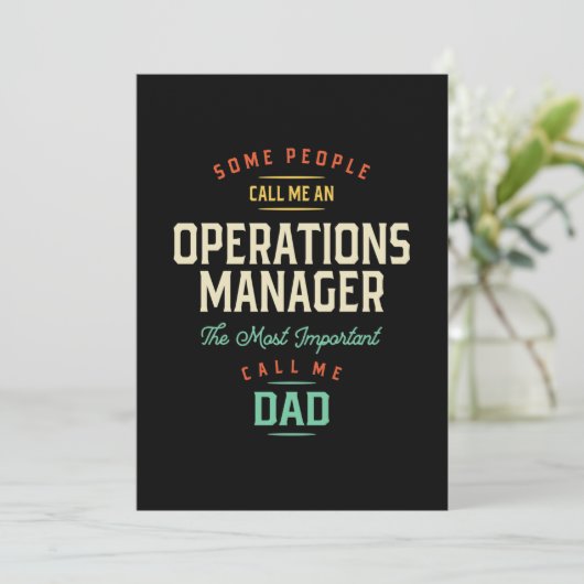 Operations Manager en papa Bedankkaart (Staand voorkant)