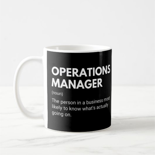 Operations Manager Grappige Werk Definitie Koffiemok (Links)