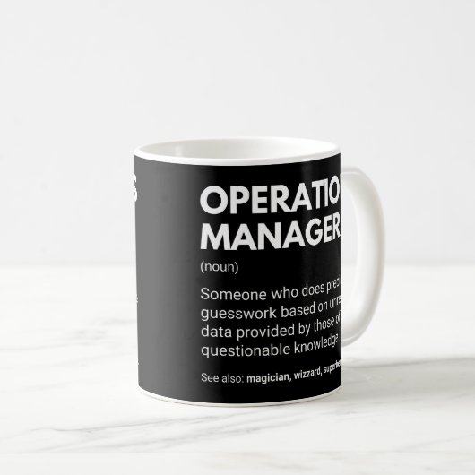 Operations Manager Grappige werkdefinitie Koffiemok (Voorkant rechts)