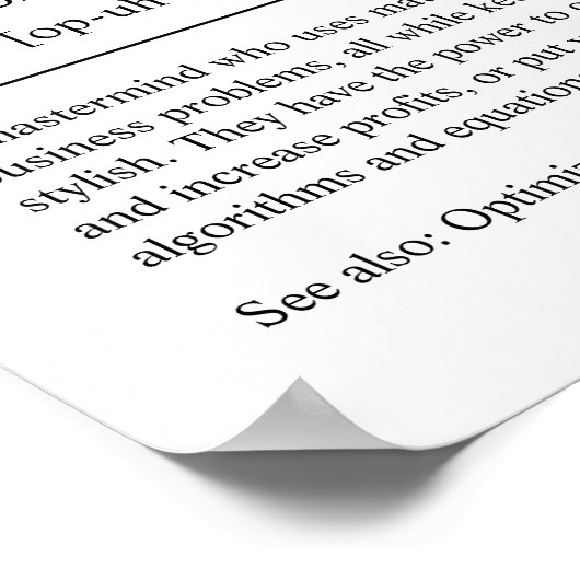 Operations Research Analyst Persoonlijke Gift Post Poster (Hoek)