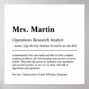 Operations Research Analyst Persoonlijke Gift Post Poster
