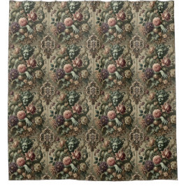 Operatische weelde - Gotische bloemen grotesk Douchegordijn