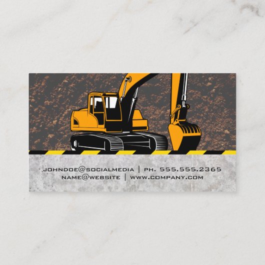 Operator Bouwmachine | Grondverzetter  Visitekaartje (Achterkant)