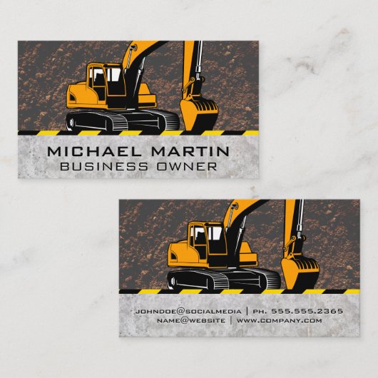 Operator Bouwmachine | Grondverzetter  Visitekaartje (Voorkant / Achterkant)
